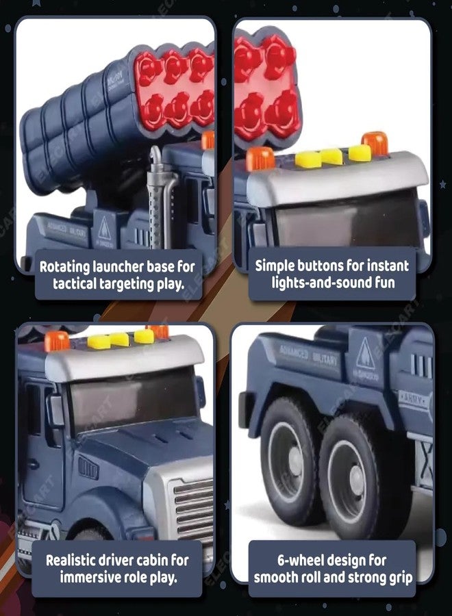 Elecart Military Missiles Vehicles Toy for Kids - Light Music & Operational Parts, Strong Plastic Material, Ideal Toys for 3+ Year Boy - Durable & Engaging Kids Toys for Creative Play (Pack of 2) - Image 5